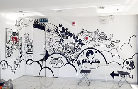 耿马手绘墙并非传统涂鸦。